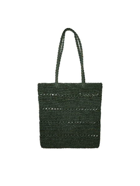 Pieces Lurex Tote Bag in Green