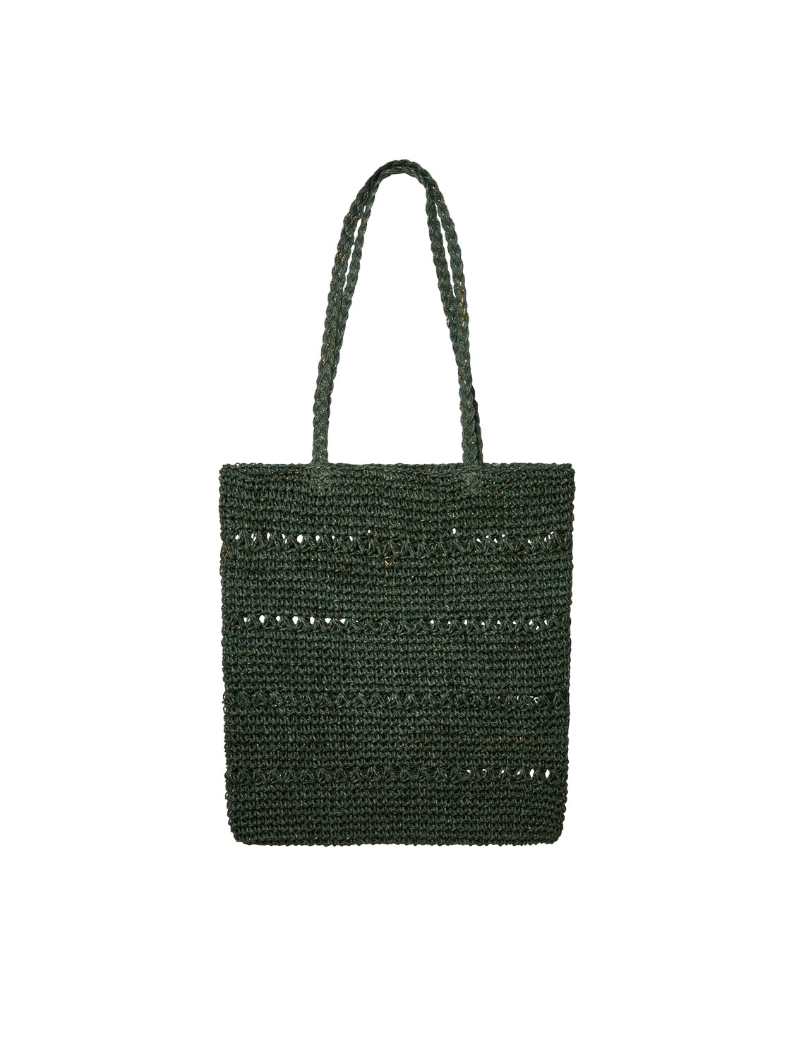 Pieces Lurex Tote Bag in Green