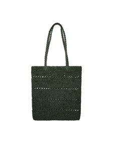 Pieces Lurex Tote Bag in Green