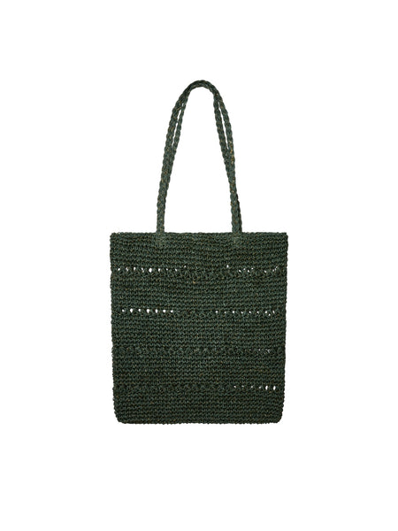 Pieces Lurex Tote Bag in Green