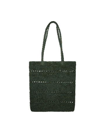 Pieces Lurex Tote Bag in Green