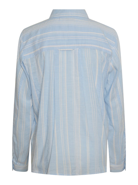Pieces Striped Long Sleeve Shirt in Blue