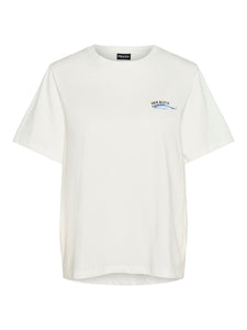 Pieces Embroidered Mackerel T-Shirt in White