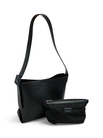 Pieces Faux Leather Shoulder Bag in Black