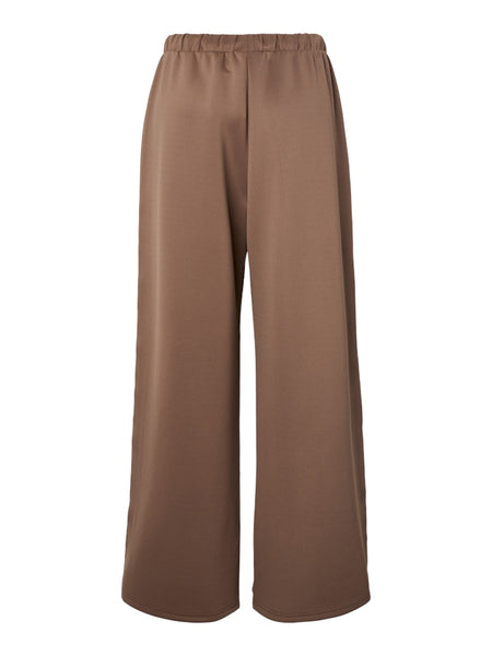 PIECES Side Stripe Wide Leg Joggers in Brown
