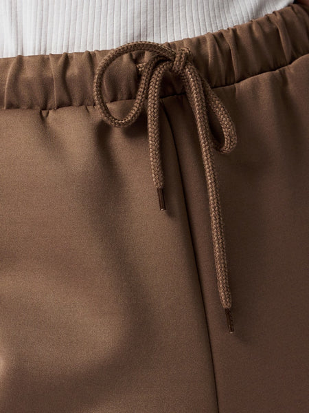 PIECES Side Stripe Wide Leg Joggers in Brown