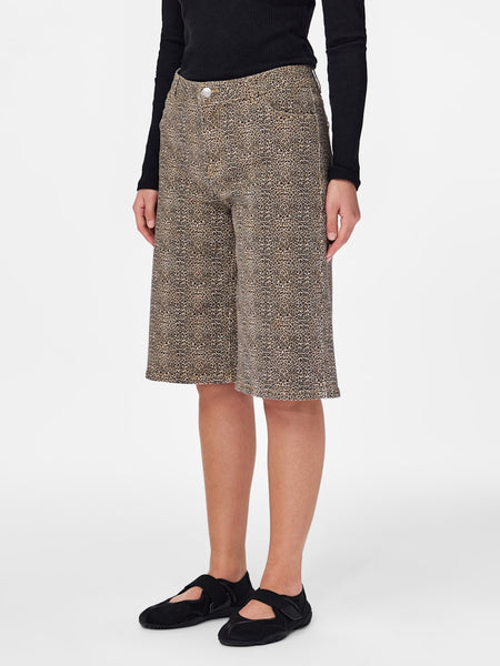 PIECES Leopard Print Bermuda Shorts