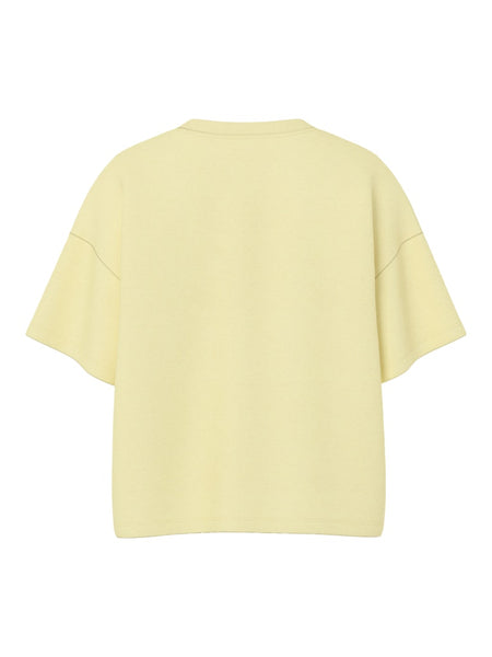 PIECES Short Sleeve Sweatshirt in Yellow