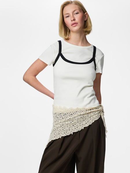 PIECES Crochet Triangle Scarf