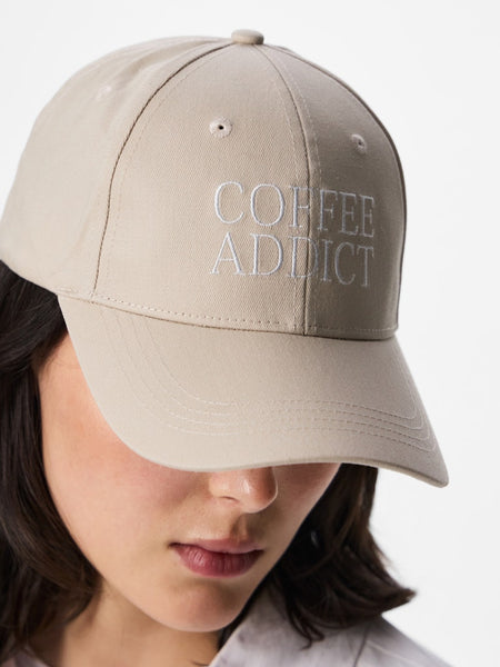 PIECES Embroidered "Coffee Addict" Cap