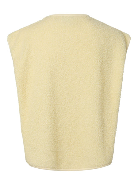 PIECES Teddy Gilet in Yellow