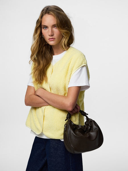 PIECES Teddy Gilet in Yellow