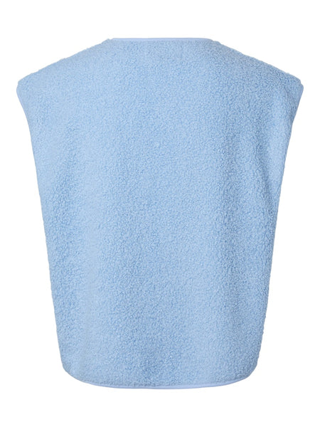 PIECES Teddy Gilet in Blue