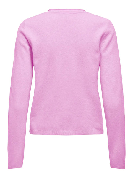 ONLY Long Sleeve O-Neck Knit Jumper in Pink