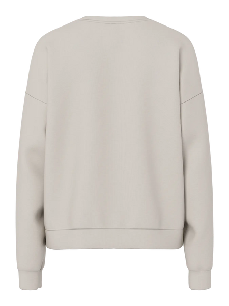 PIECES Long Sleeve Scuba Sweatshirt in Beige