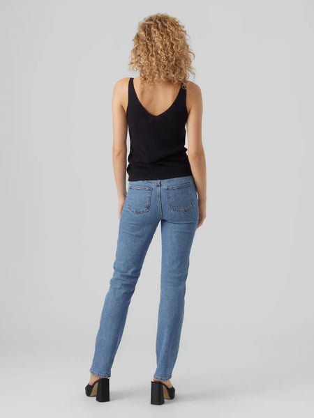 VERO MODA Sleeveless V-Neck Top in Black