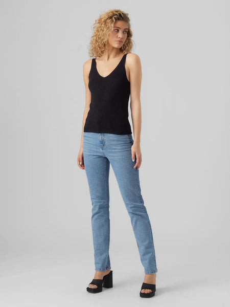 VERO MODA Sleeveless V-Neck Top in Black