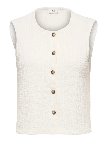 JDY Textured Waistcoat in Cream