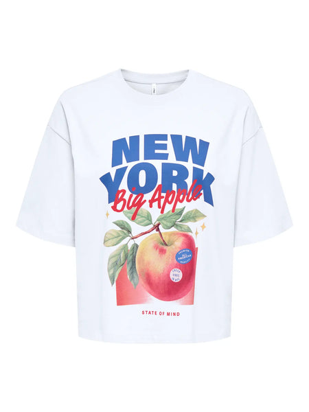 ONLY "New York" Printed T-Shirt in White