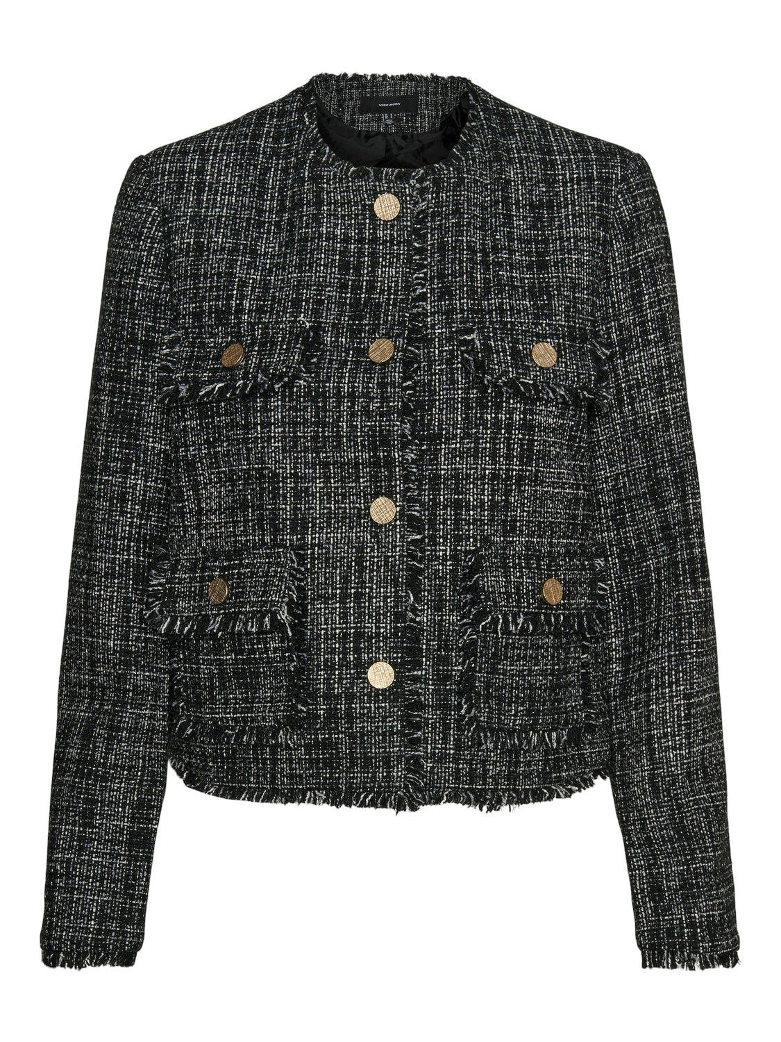 Vero Moda Short Checked Jacket in Black