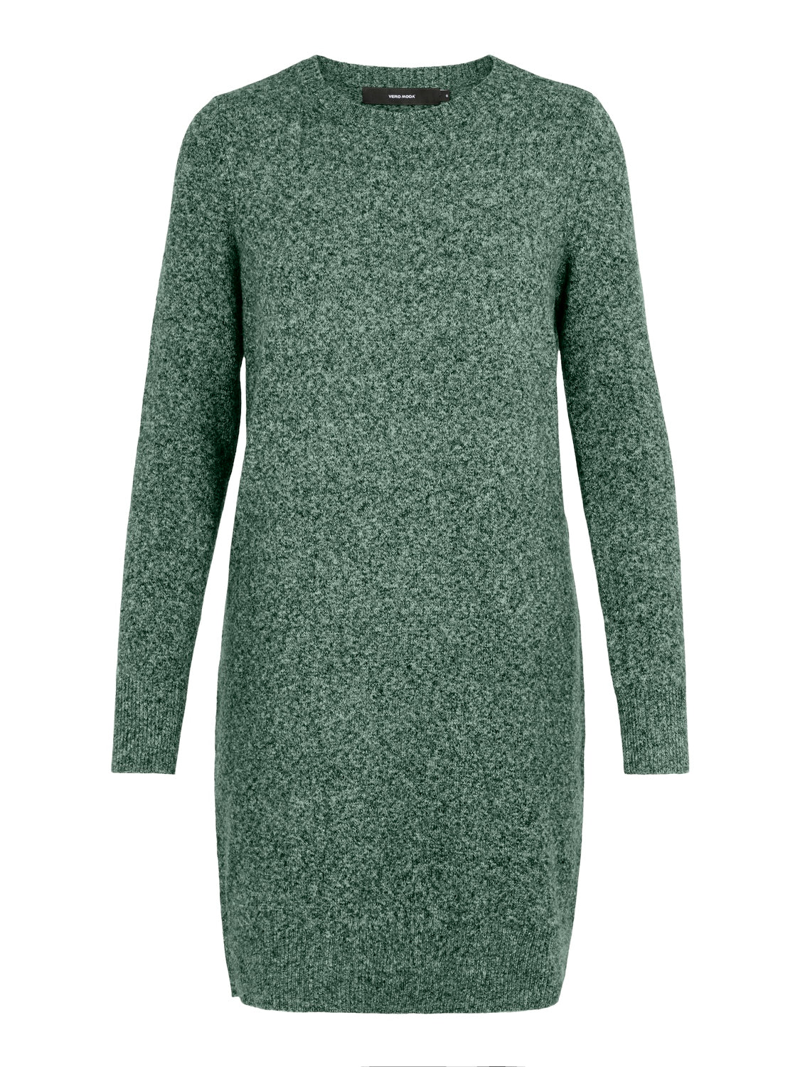 Vero Moda Long Sleeved Knitted Short Dress in Green