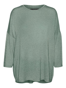 Vero Moda Loose Fit 3/4 Sleeve Pullover in Green