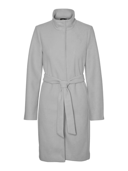 Vero Moda Belted Coat in Light Grey