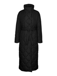 Vero Moda Long Quilted Coat in Black