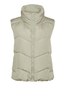 Vero Moda Short Padded Gilet in Sage Green