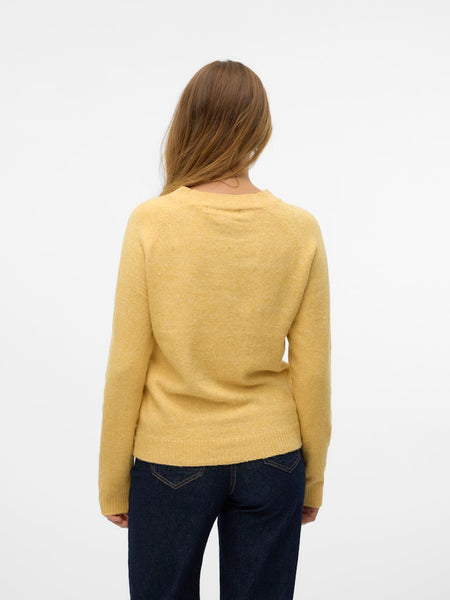 VERO MODA O-Neck Knit Jumper in Yellow