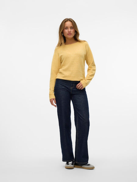 VERO MODA O-Neck Knit Jumper in Yellow