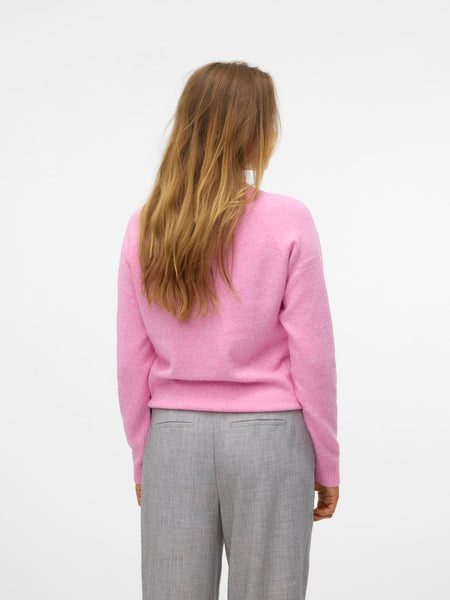 VERO MODA O-Neck Knit Jumper in Pink