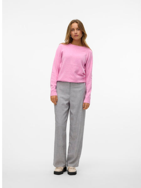 VERO MODA O-Neck Knit Jumper in Pink