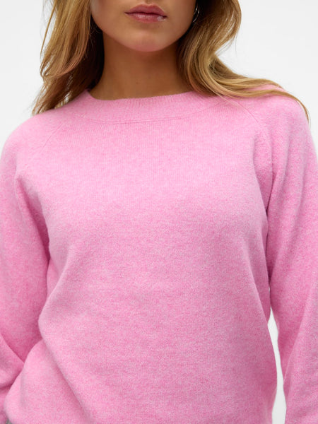 VERO MODA O-Neck Knit Jumper in Pink
