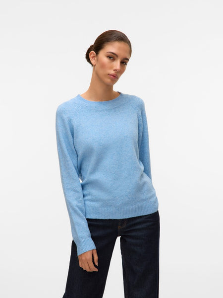 VERO MODA O-Neck Knit Jumper in Blue