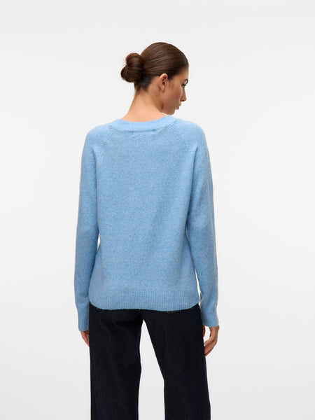 VERO MODA O-Neck Knit Jumper in Blue