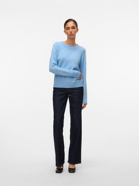 VERO MODA O-Neck Knit Jumper in Blue