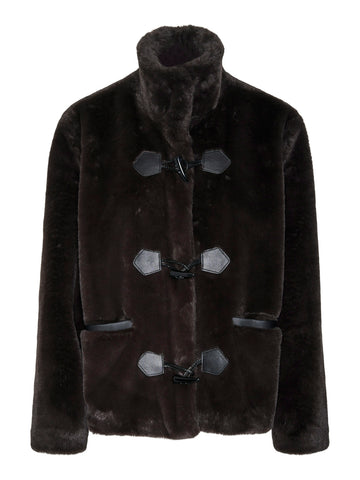 Vero Moda Faux Fur Short Jacket in Brown