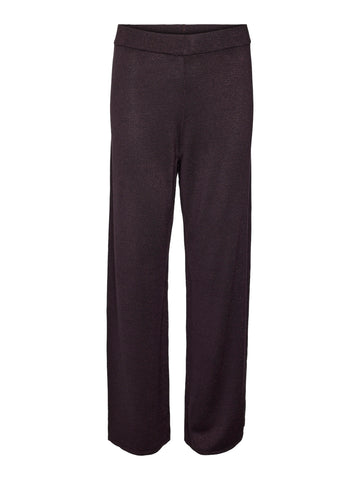 Vero Moda Straight Leg Lurex Trousers in Purple