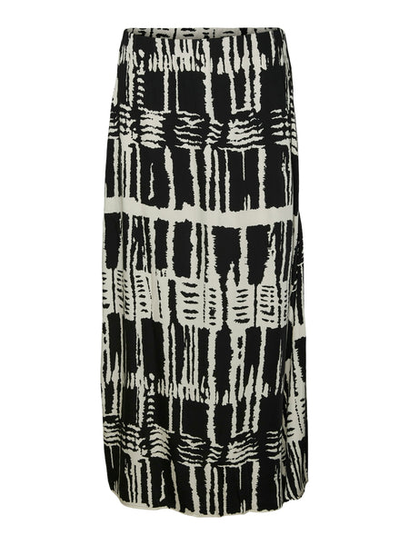 Vero Moda Patterned Ankle Skirt in Black