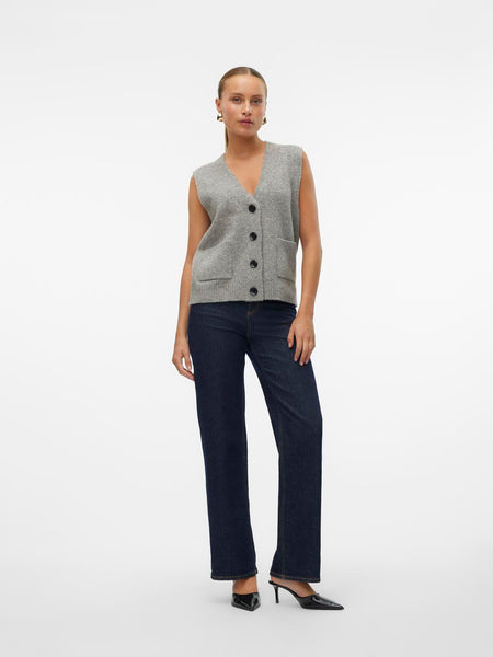 Vero Moda Knitted Waistcoat in Grey