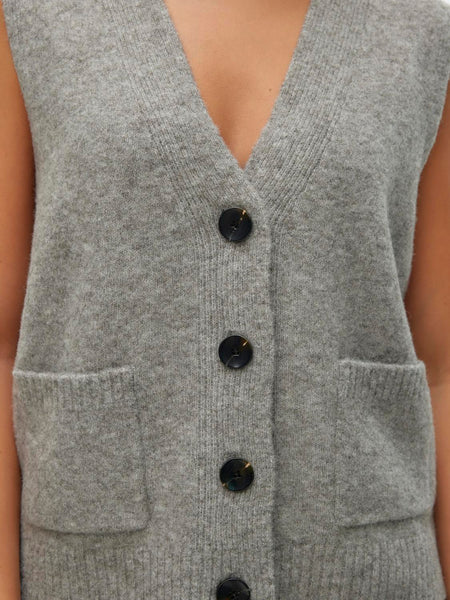 Vero Moda Knitted Waistcoat in Grey