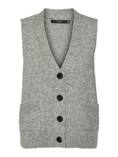 Vero Moda Knitted Waistcoat in Grey