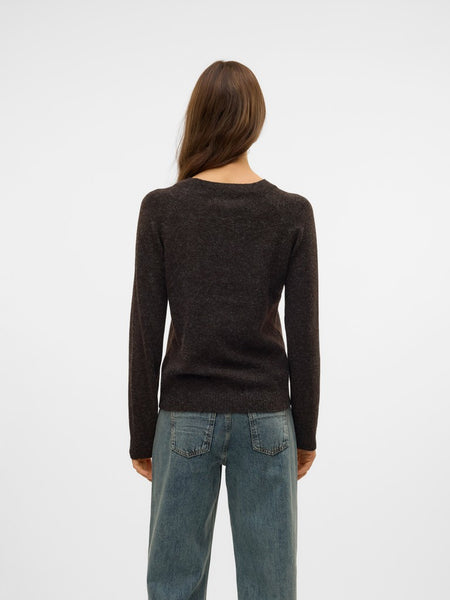 VERO MODA O-Neck Knit Jumper in Chocolate