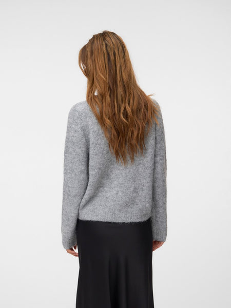 VERO MODA Long Sleeve Knit Cardigan in Grey