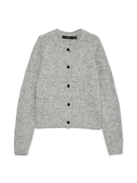 VERO MODA Long Sleeve Knit Cardigan in Grey