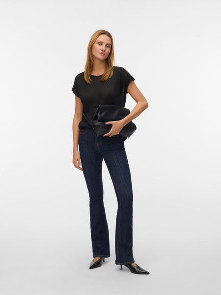 VERO MODA Loose Fit Glitter T-Shirt in Black