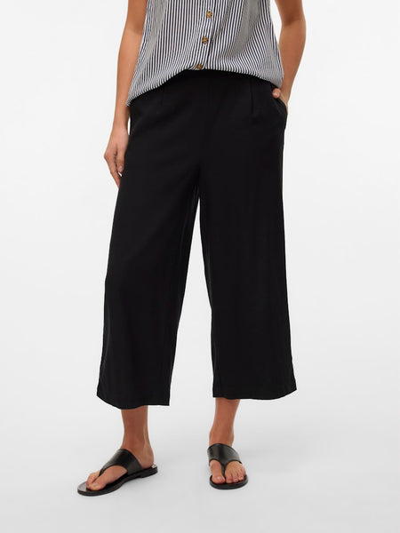 VERO MODA Linen Blend Culottes in Black