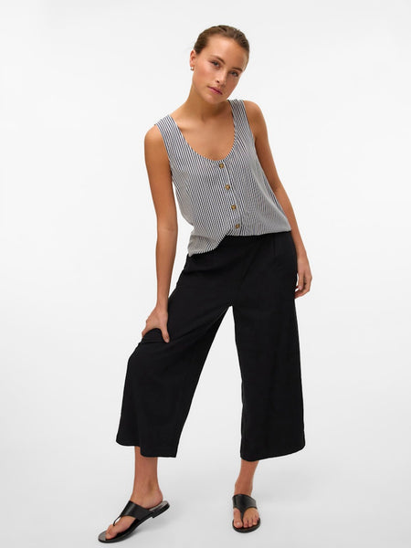 VERO MODA Linen Blend Culottes in Black