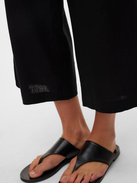VERO MODA Linen Blend Culottes in Black